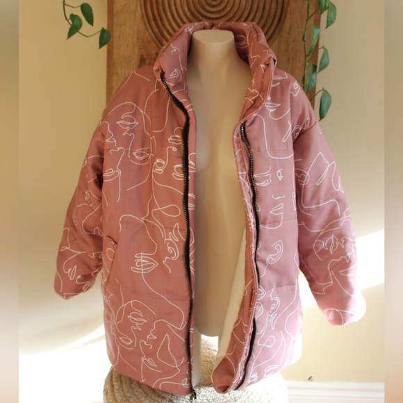 Dusty rose puffer jacket - Picture 1 of 2